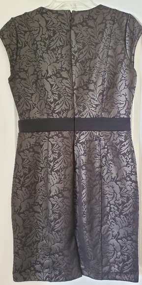 Black Dress with Floral Pattern, Size Small - Picture 2 of 4